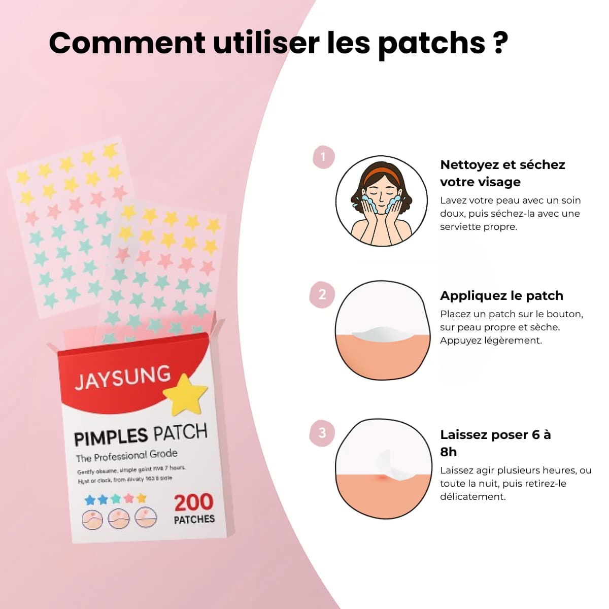 Patch Anti-Bouton – 200 Étoiles pour une Peau Parfaite